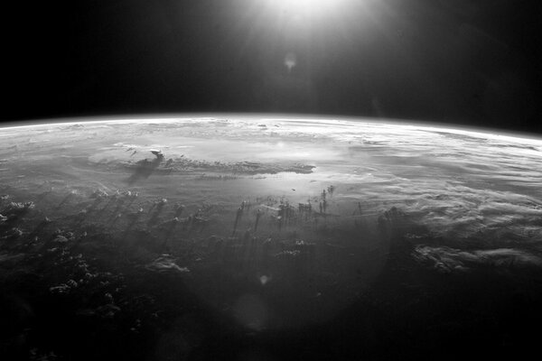 Vista dallo spazio dell Oceano Pacifico del pianeta Terra