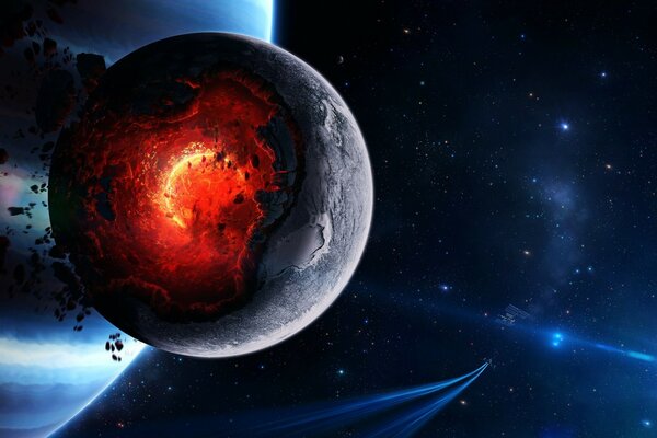 L asteroide si è scontrato con le lune del pianeta gigante