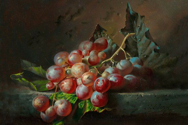 Peinture Alexander Antonov grappe de raisin