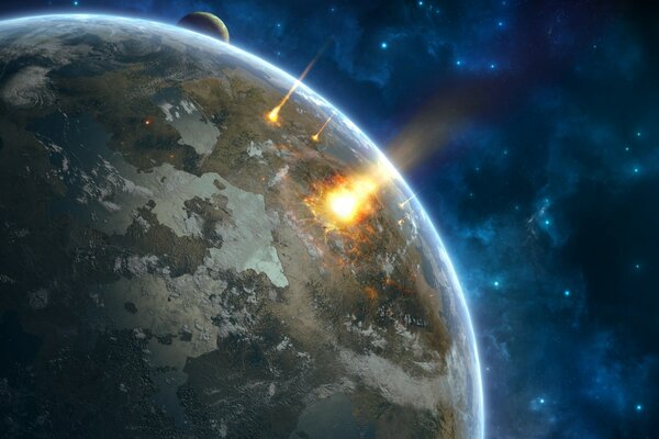 Un immagine interessante del pianeta e dei meteoriti