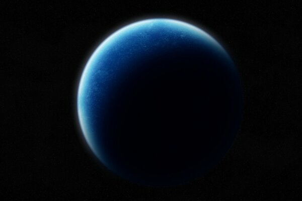 Un planeta solitario sobre un fondo oscuro del espacio exterior abierto