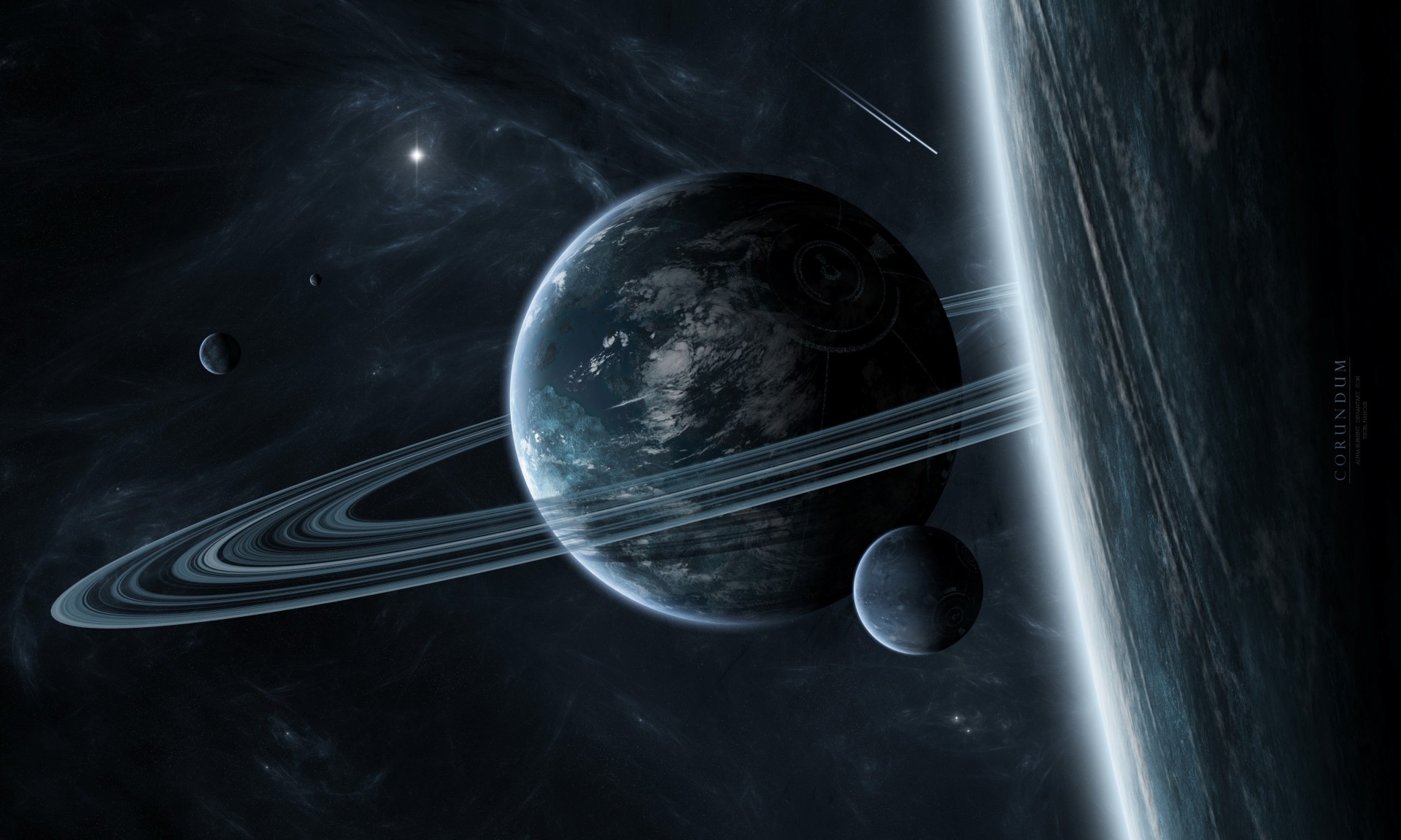 planet rings satellites star system