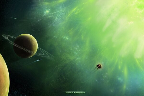 Planets of another green galaxy