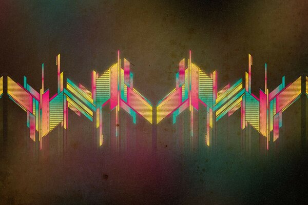 Immagine grafica. Grafica multicolore. Zig-zag