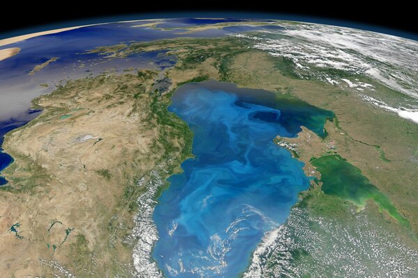 Black and Azov Sea view from space