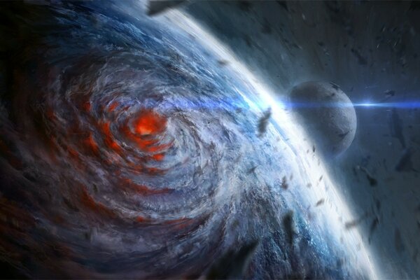 A fascinating cosmic hurricane on the surface of the planet