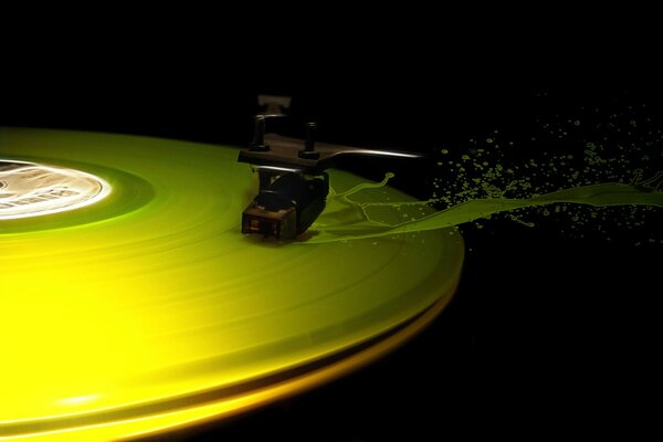 Disque vinyle au gramophone