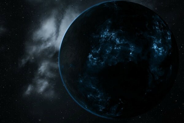Planète sombre dans l espace lointain