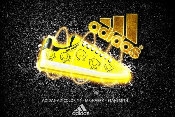 Adidas logo in gold background