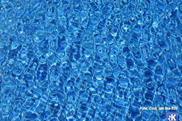 The blue bottom of the pool in pixels