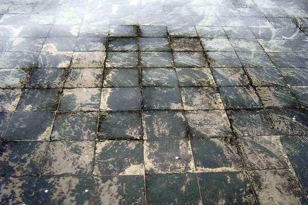 Pose de Carreaux de pierre sur la route