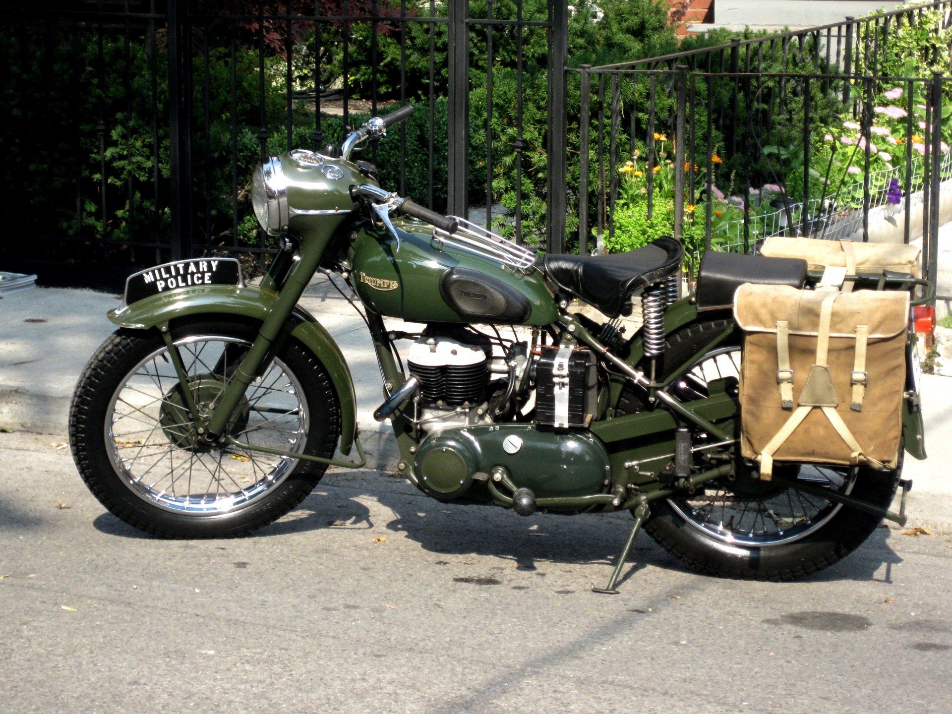 británico motocicleta triumph 3hw policía militar ww2