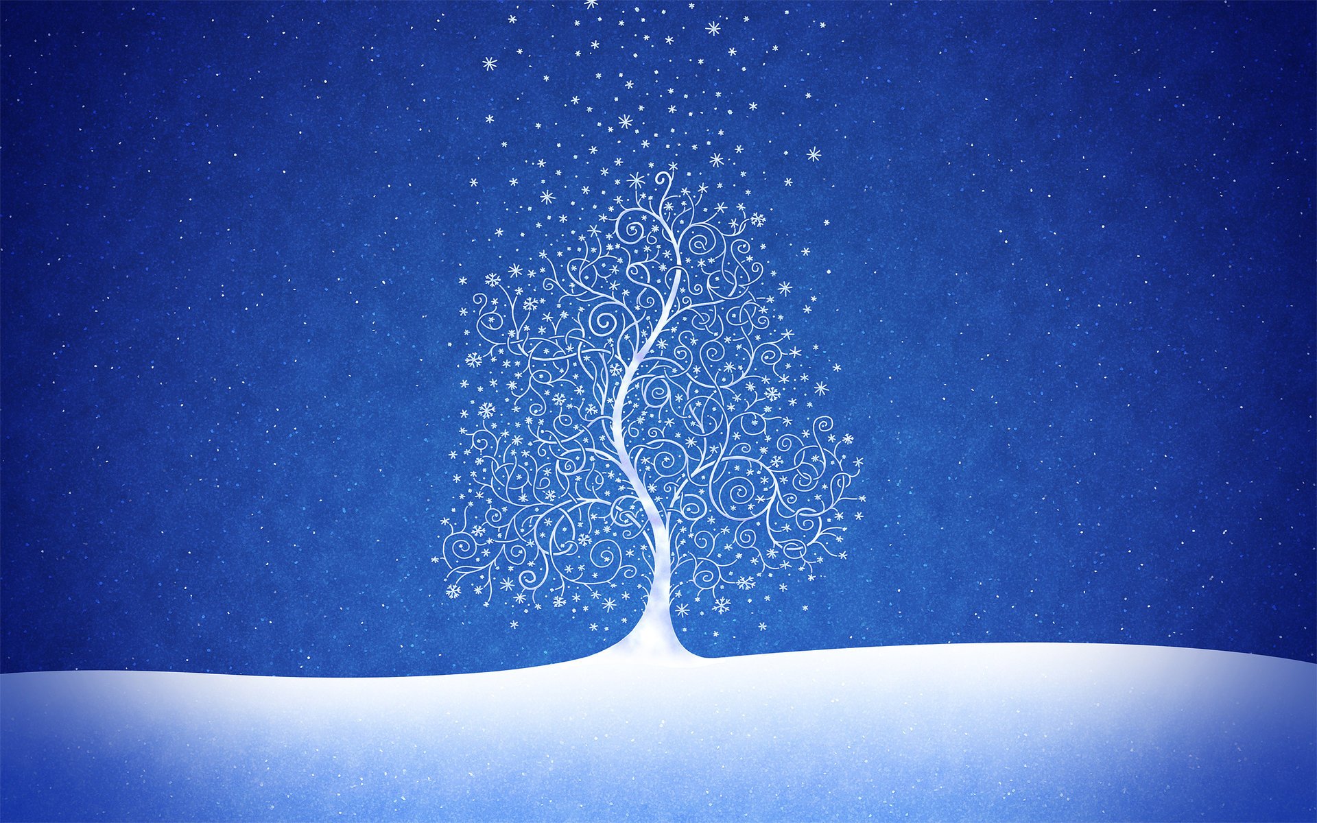 nouvel an bleu neige arbre