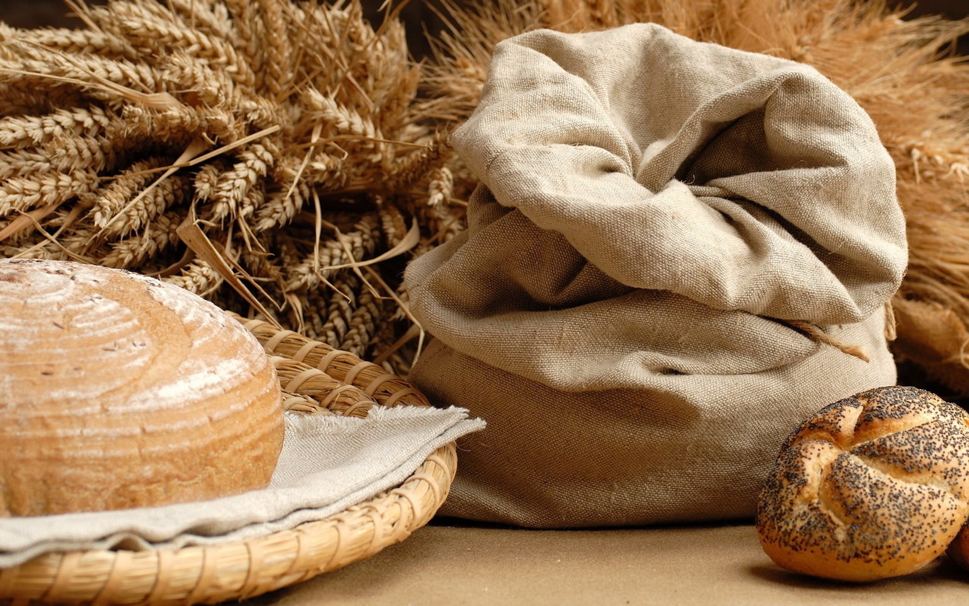 mit mohn brot ohren brötchen tasche brötchen weizen