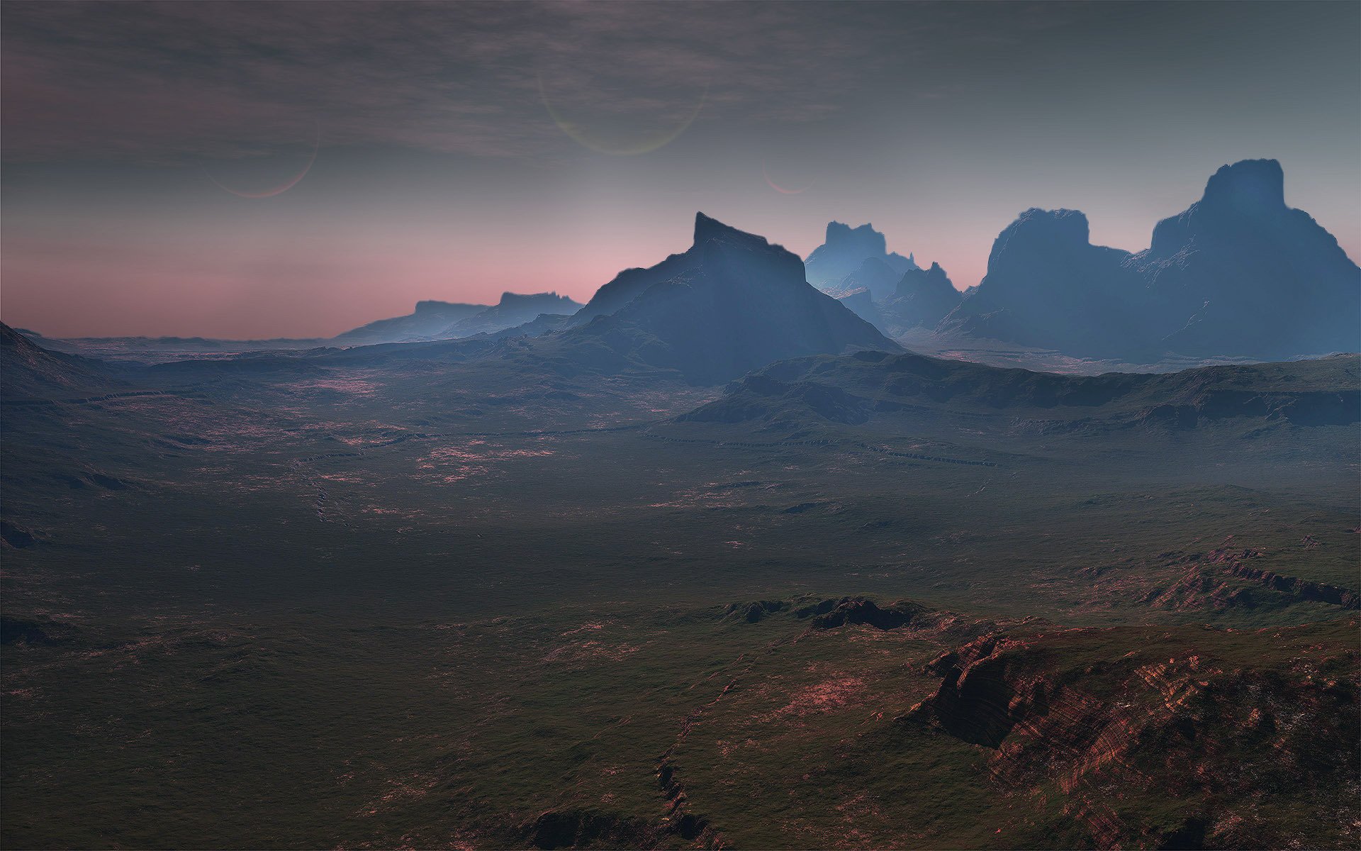 cardassia prime countryside tal berge felsen