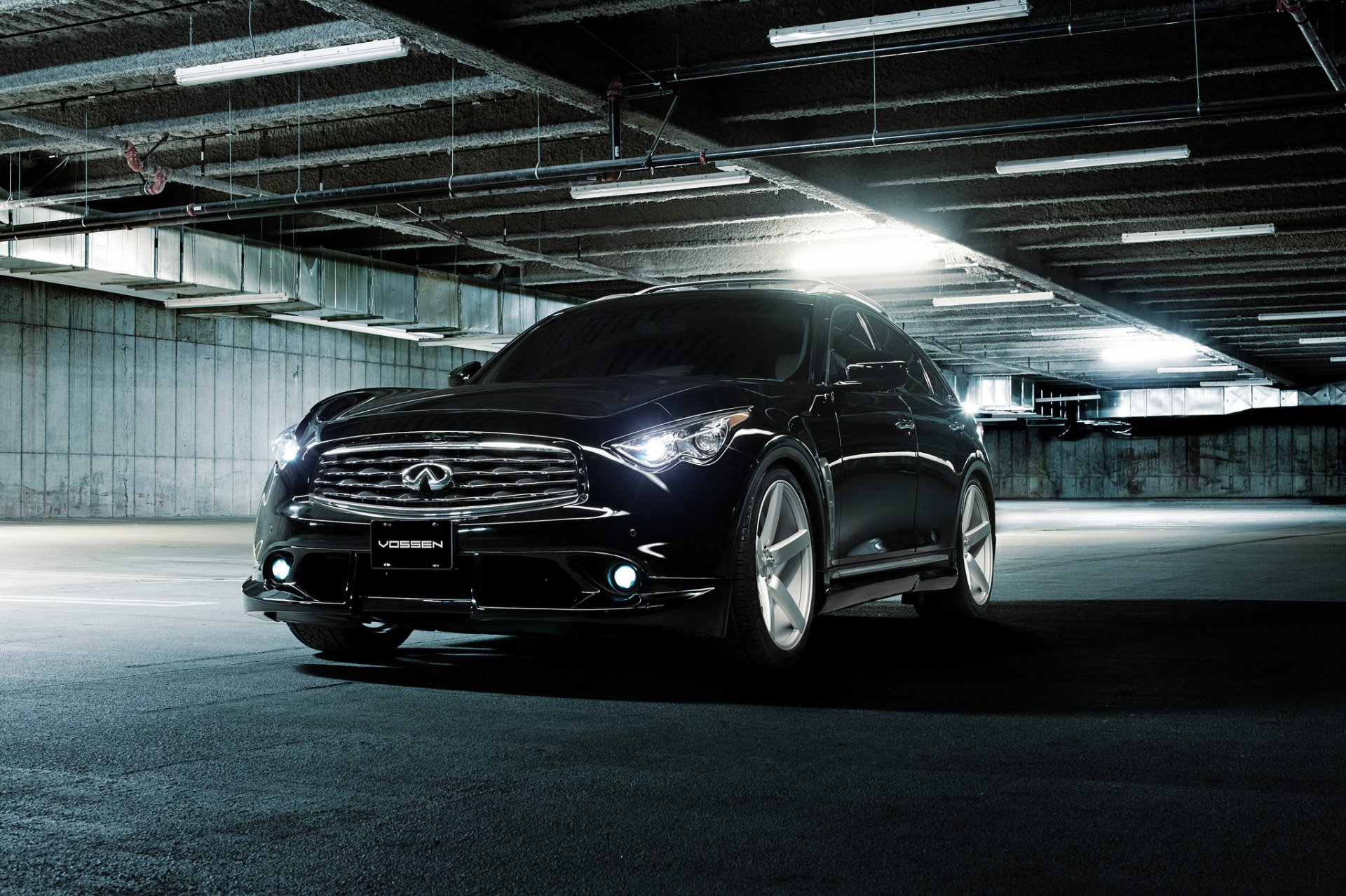 infiniti fx 35 s vossen noir avant infiniti parking lampes fluorescentes