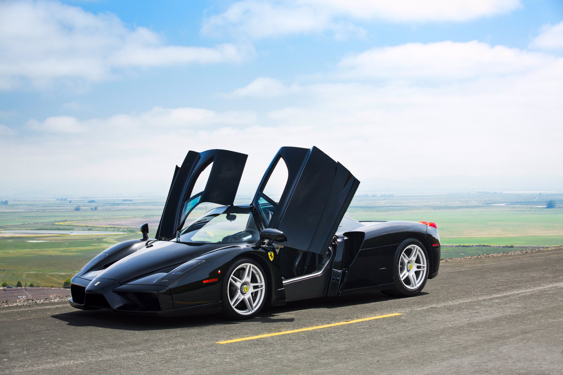 ferrari enzo doors road sky clouds spring by david bush