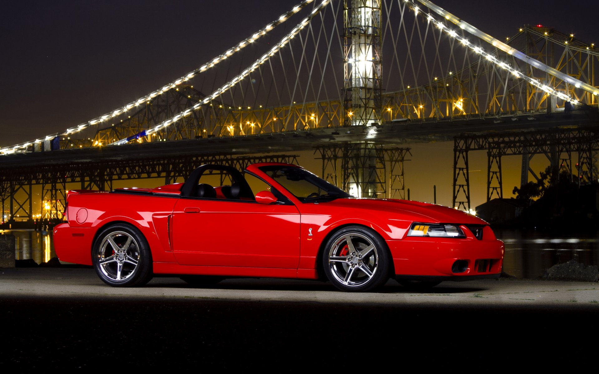 ford mustang cobra ford mustang night bridge