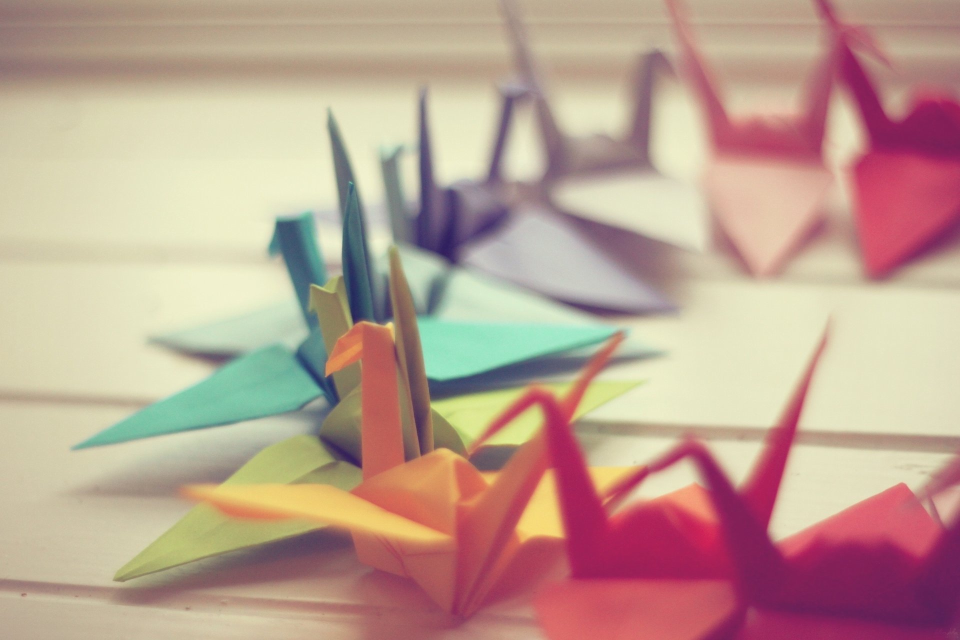 foto grullas papel macro origami fondo papel pintado