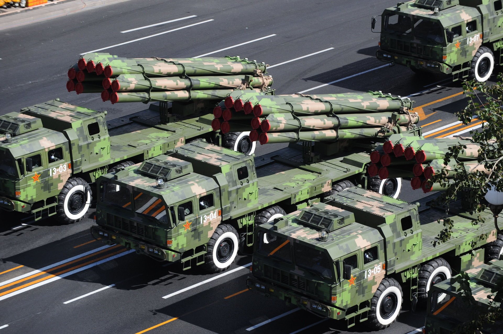 mlrs fuerzas armadas de china desfile