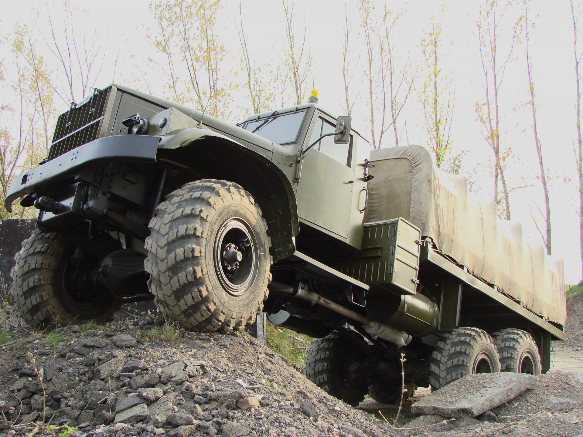 kraz 255b kraz truck military roads all-terrain vehicle wallpaper background