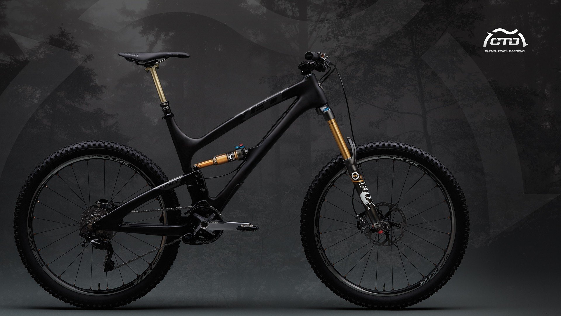 black suspension foxes mountainbike bicycle two-suspension