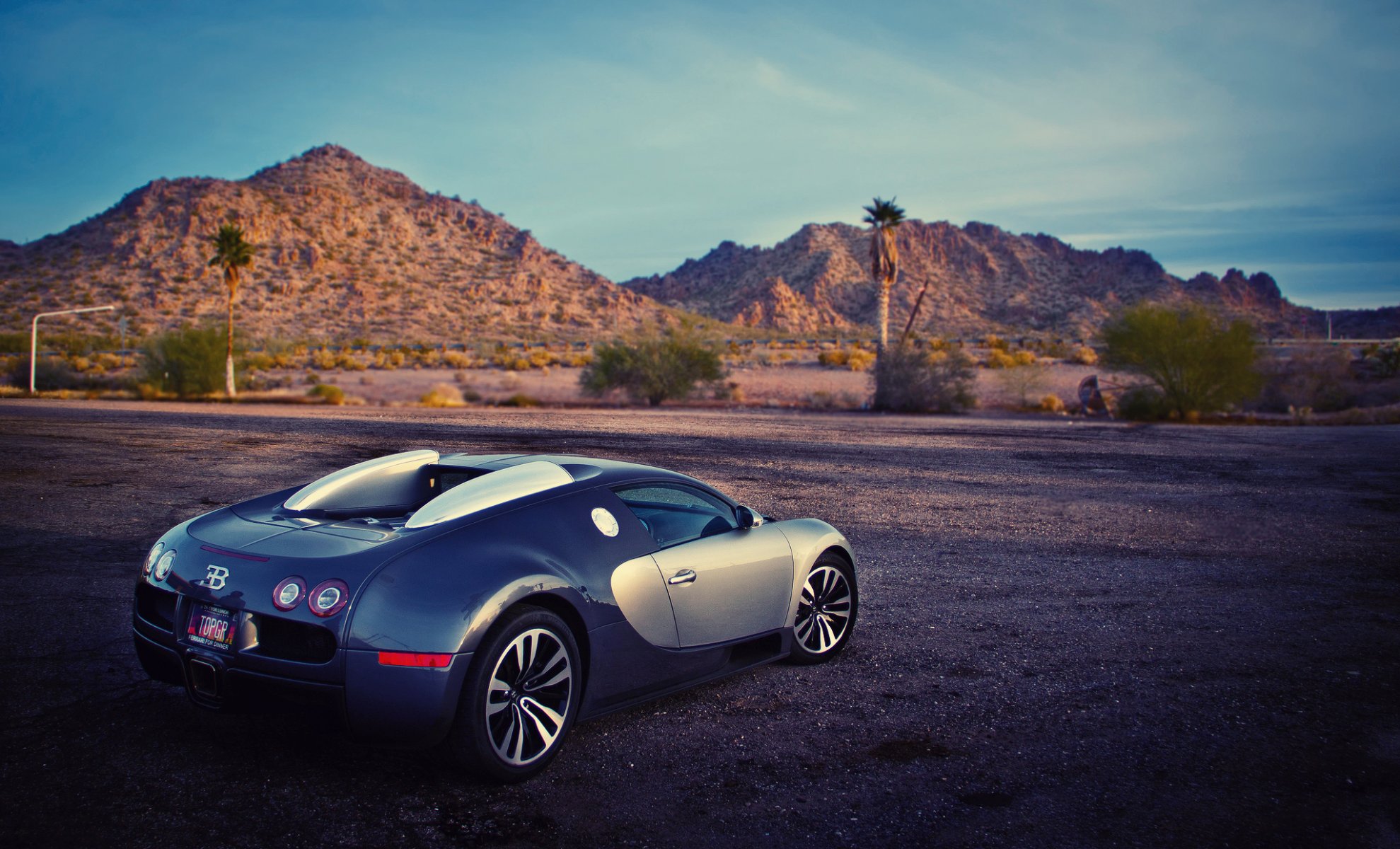 bugatti veyron montagnes collines