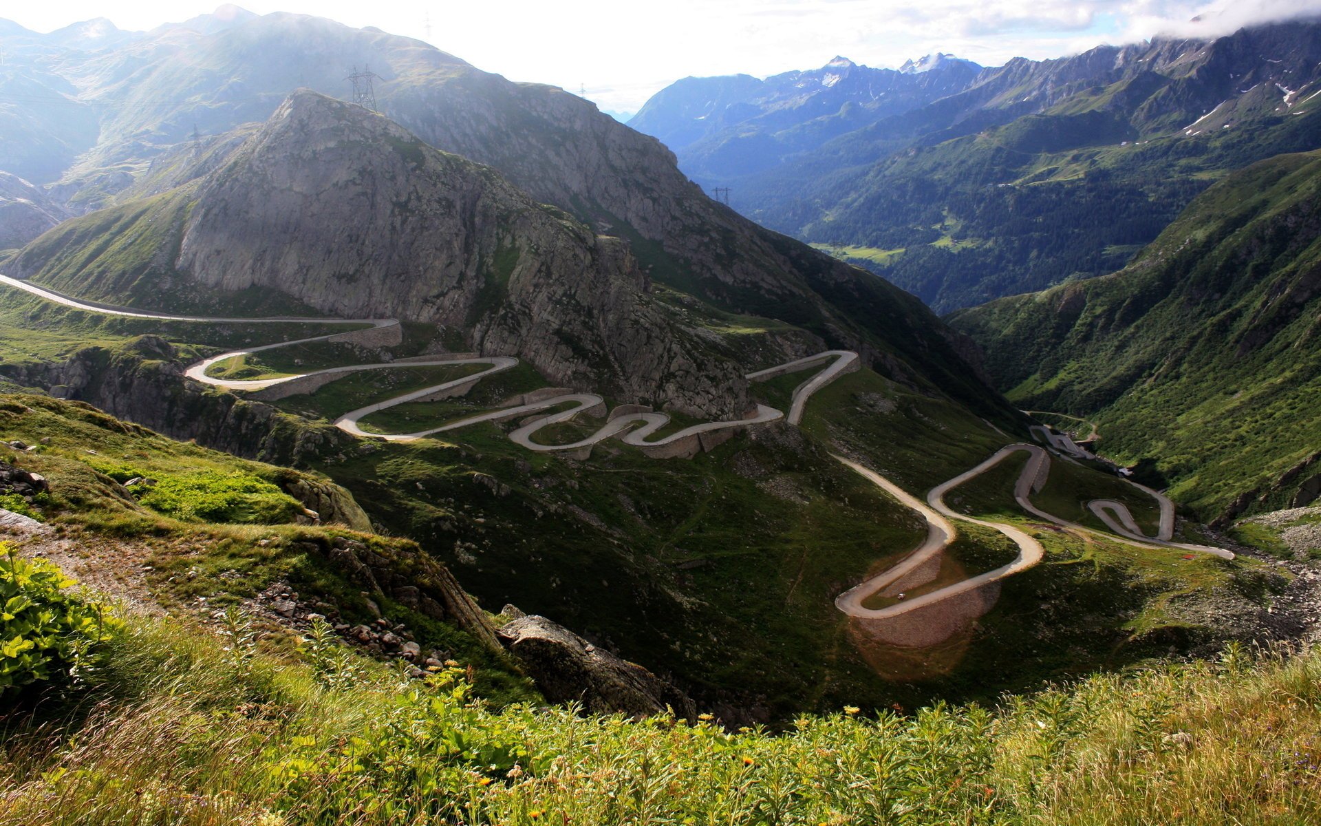 montagnes route serpentine nature