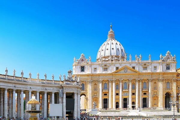 The Vatican Cathedral against the blue sky