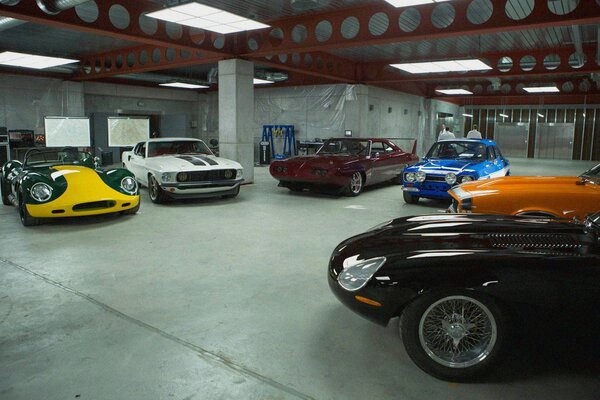 Garage with beautiful sports cars