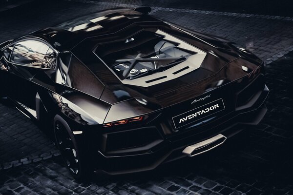 Black Night aventador 3d graphics