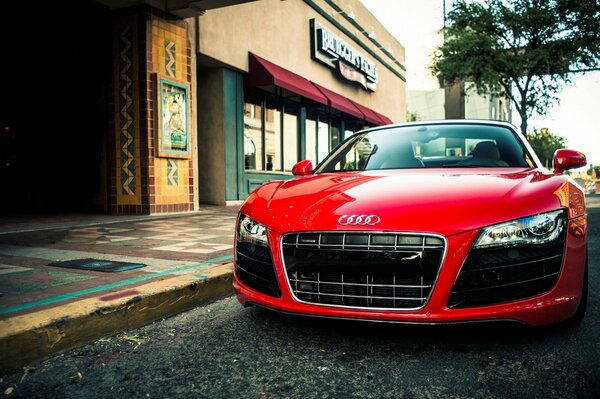 Beautiful photo of a red Audi
