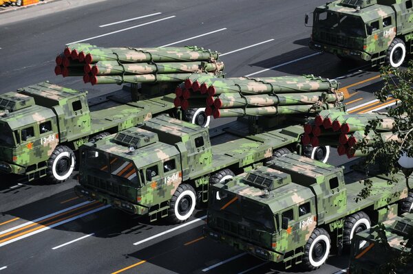 Chinese military equipment on parade