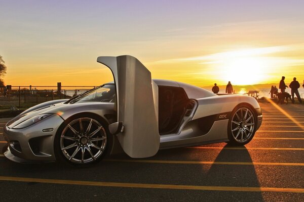 An amazing car with a beautiful view