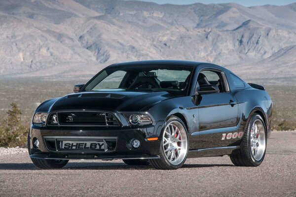 Blue Shelby corre lungo il bordo montuoso