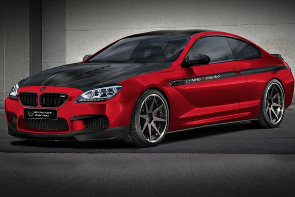 Belle voiture de sport rouge BMW coupé