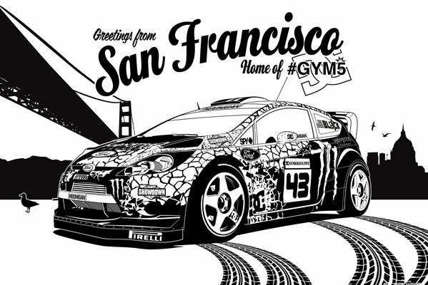 Abbildung, Plakat mit Ford in San Francisco