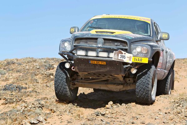 Dodge ram full-face in the desert