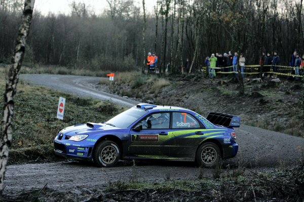 Subaru at rally competitions on the road