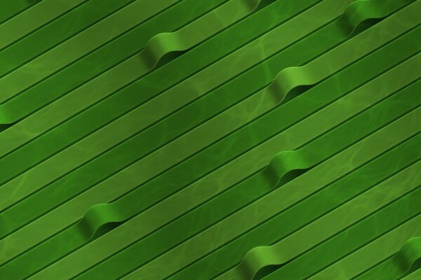 Bends of green ribbons. Background