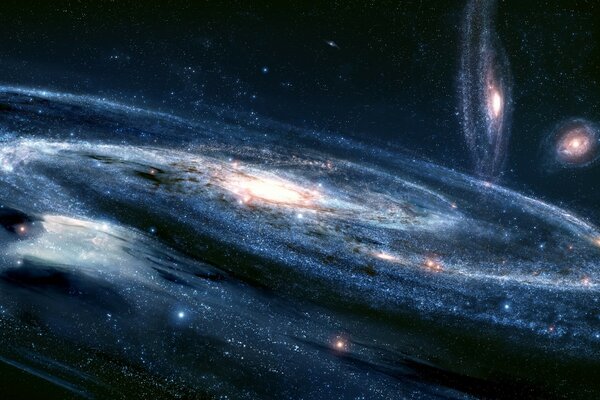 Arte del espacio con las galaxias en 3D