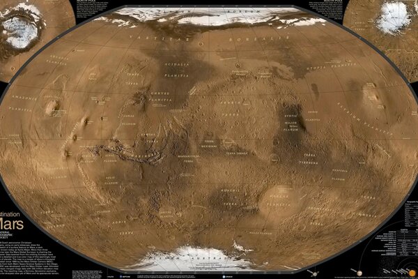 Geographical map of the red planet