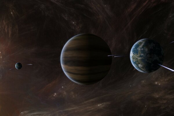 Ein Bild von Planeten. Gasriese im Weltraum