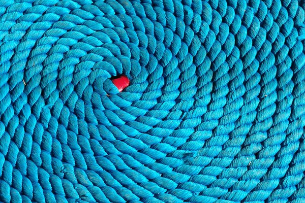 Blue rope folded in a spiral
