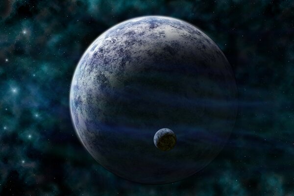 Fantastische kleine Planeten im Weltraum