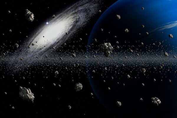 Космос в 3d из метеоритов и галактик