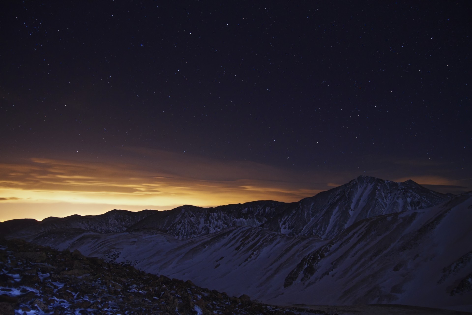 montagne zack nuit ciel hiver montagnes