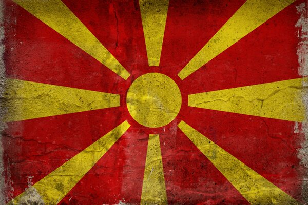 Flag of Macedonia colors of the sun