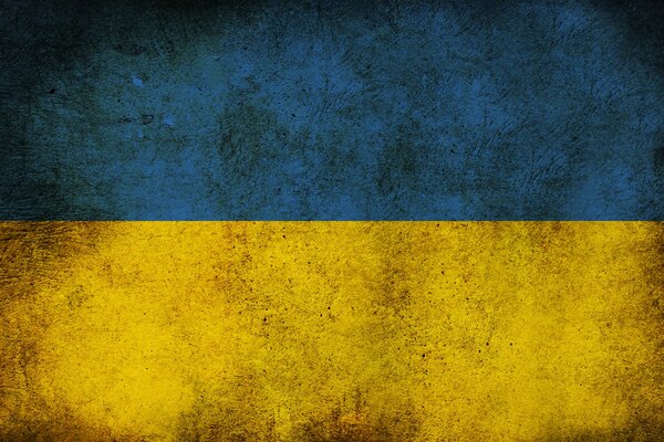 Die Nationalflagge der Ukraine ist zwei Farben