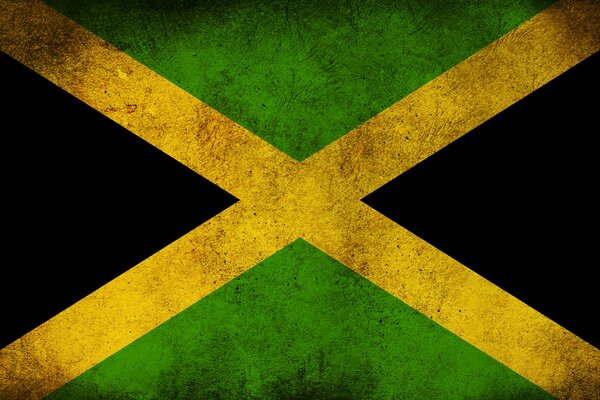 Vieux drapeau sale de la Jamaïque